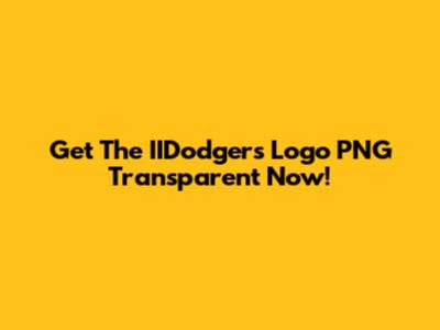 Get The IIDodgers Logo PNG Transparent Now!