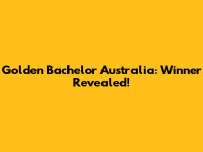 Golden Bachelor Australia: Winner Revealed!