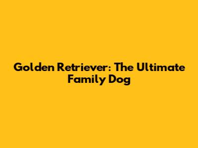 Golden Retriever: The Ultimate Family Dog