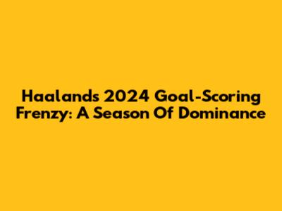 Haaland's 2024 Goal-Scoring Frenzy: A Season Of Dominance