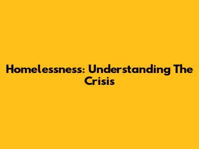 Homelessness: Understanding The Crisis