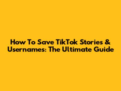 How To Save TikTok Stories & Usernames: The Ultimate Guide