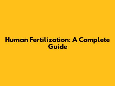 Human Fertilization: A Complete Guide