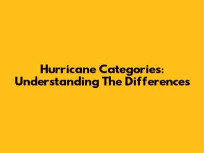 Hurricane Categories: Understanding The Differences