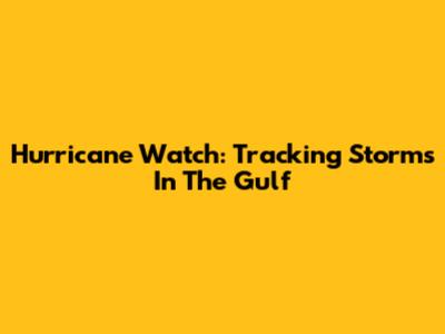 Hurricane Watch: Tracking Storms In The Gulf