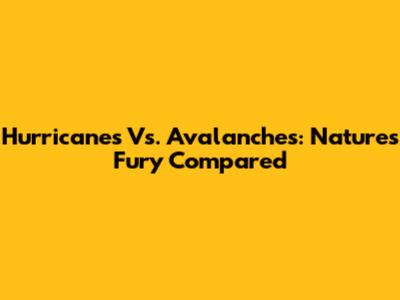Hurricanes Vs. Avalanches: Nature's Fury Compared