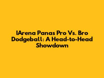 IArena Panas Pro Vs. Bro Dodgeball: A Head-to-Head Showdown