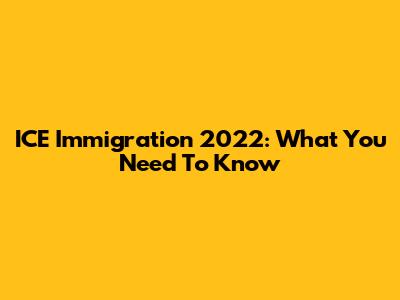 ICE Immigration 2022: What You Need To Know