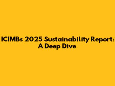 ICIMB's 2025 Sustainability Report: A Deep Dive