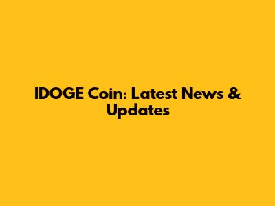IDOGE Coin: Latest News & Updates