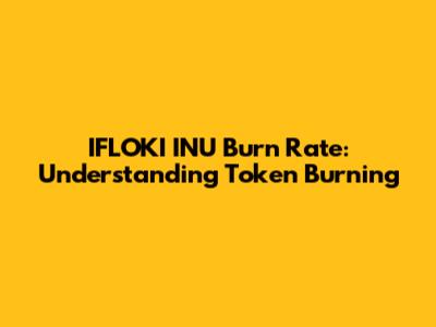 IFLOKI INU Burn Rate: Understanding Token Burning