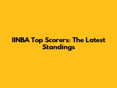 IINBA Top Scorers: The Latest Standings