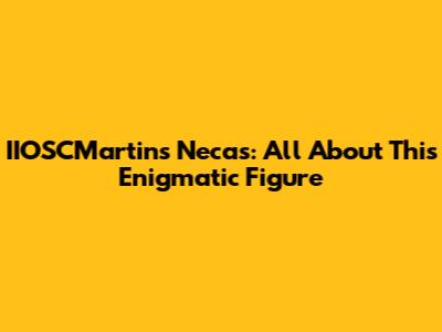 IIOSCMartins Necas: All About This Enigmatic Figure