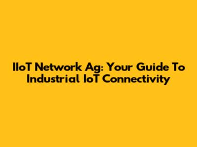 IIoT Network Ag: Your Guide To Industrial IoT Connectivity