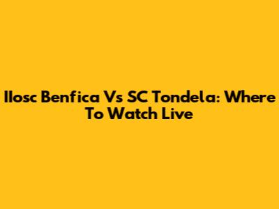 IIosc Benfica Vs SC Tondela: Where To Watch Live
