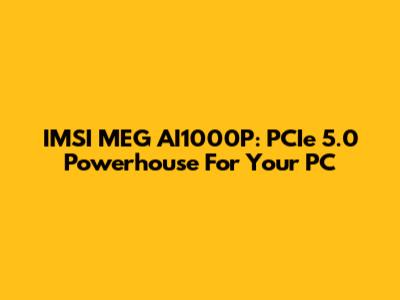 IMSI MEG AI1000P: PCIe 5.0 Powerhouse For Your PC