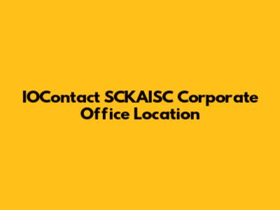 IOContact SCKAISC Corporate Office Location