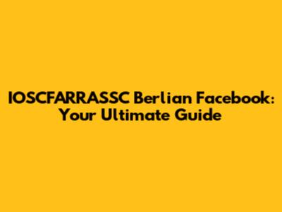 IOSCFARRASSC Berlian Facebook: Your Ultimate Guide