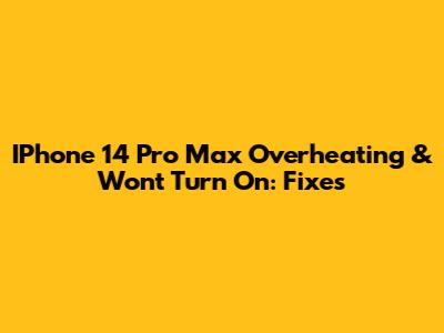 IPhone 14 Pro Max Overheating & Won't Turn On: Fixes