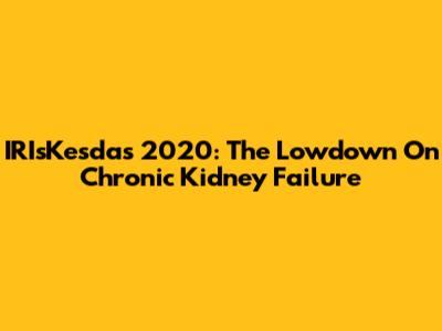 IRIsKesdas 2020: The Lowdown On Chronic Kidney Failure