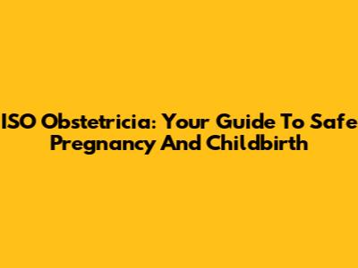 ISO Obstetricia: Your Guide To Safe Pregnancy And Childbirth