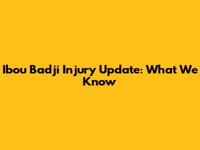 Ibou Badji Injury Update: What We Know