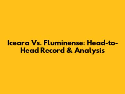 Iceara Vs. Fluminense: Head-to-Head Record & Analysis