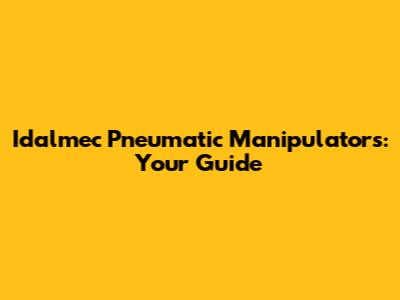 Idalmec Pneumatic Manipulators: Your Guide