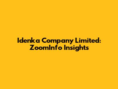 Idenka Company Limited: ZoomInfo Insights
