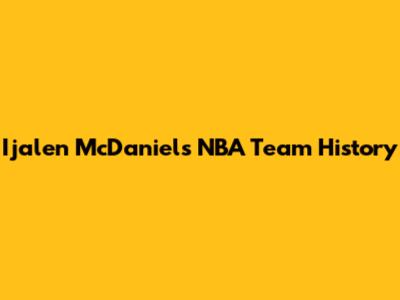 Ijalen McDaniel's NBA Team History