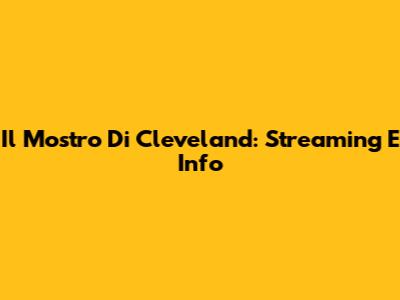 Il Mostro Di Cleveland: Streaming E Info