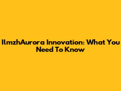 IlmzhAurora Innovation: What You Need To Know