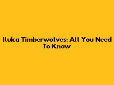 Iluka Timberwolves: All You Need To Know