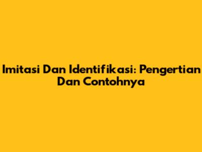 Imitasi Dan Identifikasi: Pengertian Dan Contohnya