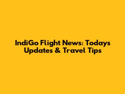 IndiGo Flight News: Today's Updates & Travel Tips