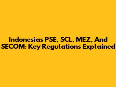 Indonesia's PSE, SCL, MEZ, And SECOM: Key Regulations Explained