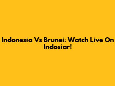 Indonesia Vs Brunei: Watch Live On Indosiar!