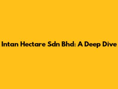 Intan Hectare Sdn Bhd: A Deep Dive