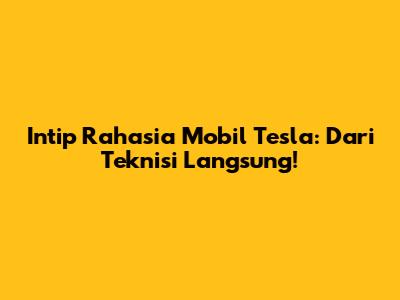 Intip Rahasia Mobil Tesla: Dari Teknisi Langsung!