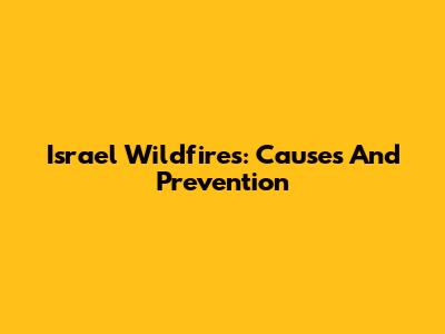 Israel Wildfires: Causes And Prevention