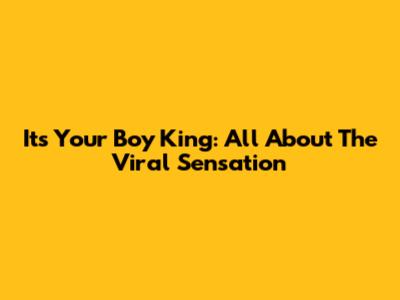 It's Your Boy King: All About The Viral Sensation