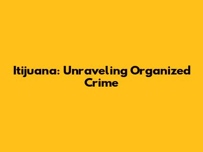 Itijuana: Unraveling Organized Crime