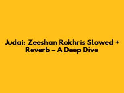 Judai: Zeeshan Rokhri's Slowed + Reverb – A Deep Dive