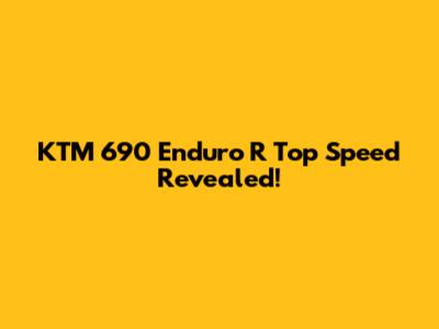 KTM 690 Enduro R Top Speed Revealed!
