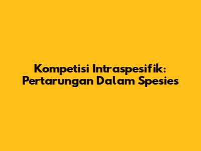Kompetisi Intraspesifik: Pertarungan Dalam Spesies