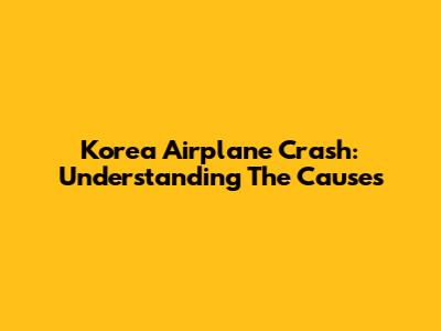 Korea Airplane Crash: Understanding The Causes