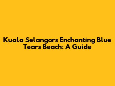 Kuala Selangor's Enchanting Blue Tears Beach: A Guide
