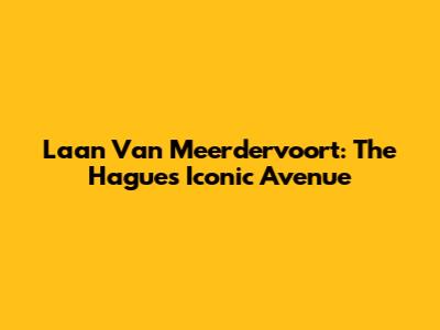 Laan Van Meerdervoort: The Hague's Iconic Avenue