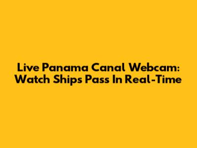 Live Panama Canal Webcam: Watch Ships Pass In Real-Time