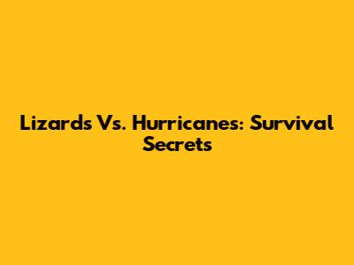Lizards Vs. Hurricanes: Survival Secrets